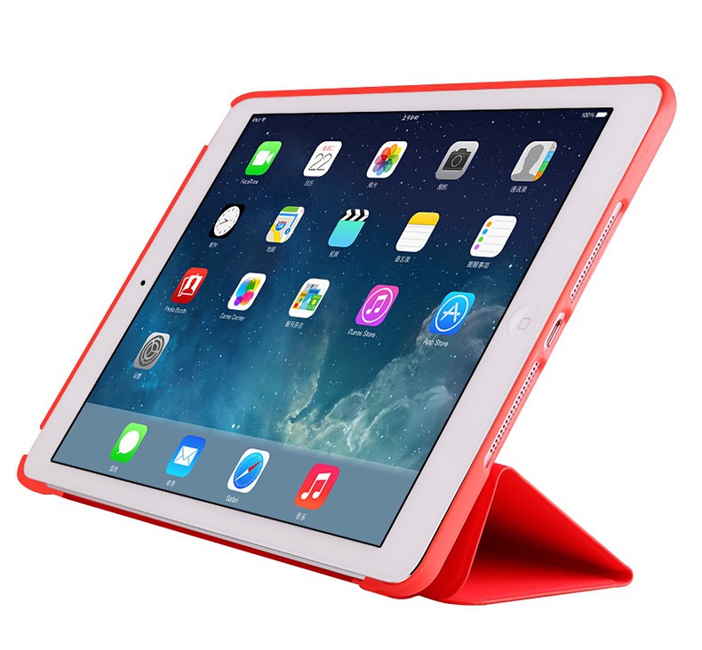 Läderfodral med ställ, iPad Mini 1/2/3, röd