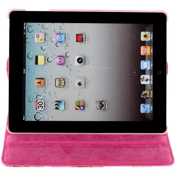 Fodral med roterbart ställ i rosa iPad 2/3/4