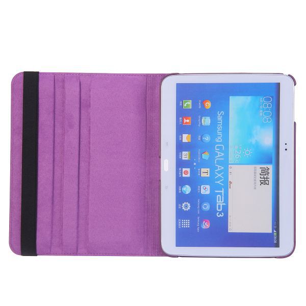 Läderfodral med ställ till Samsung Galaxy Tab 3 10.1, lila