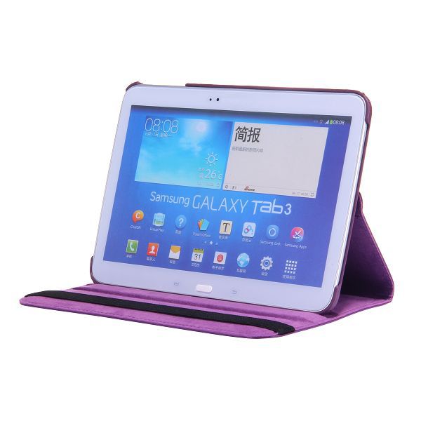 Läderfodral med ställ till Samsung Galaxy Tab 3 10.1, lila