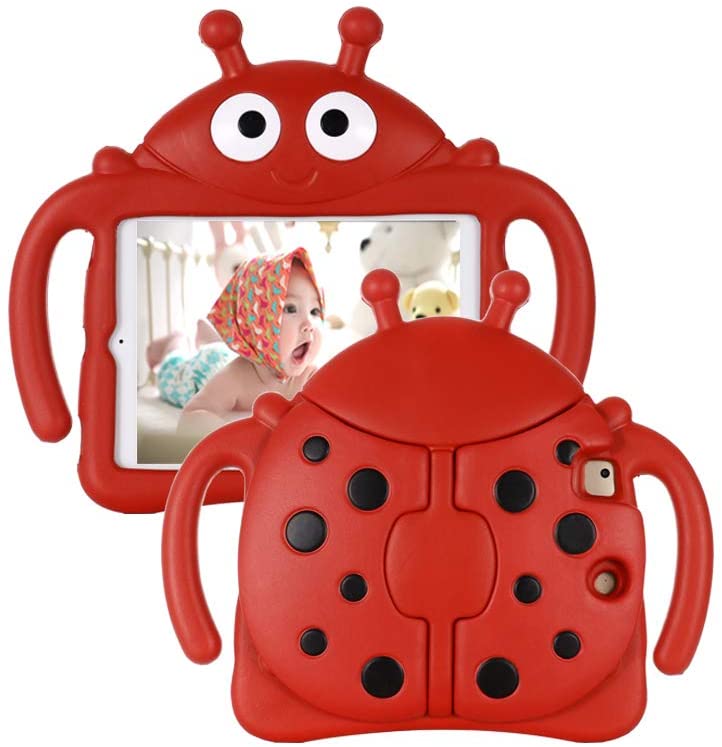 Ladybug? barnfodral till iPad 5/6/Pro 9.7/iPad 9.7 (2017-2019), röd