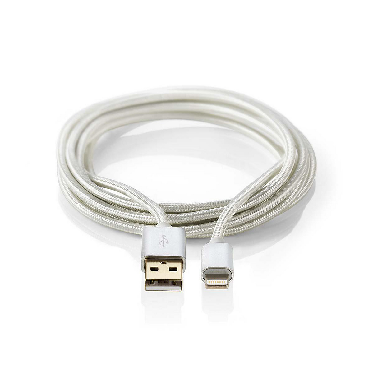 Lightningkabel USB-A hane, 1m, 8-pin, MFi-certifierad