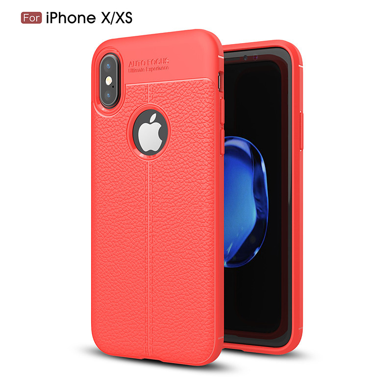 Skal med bra grepp för iPhone X/XS, röd