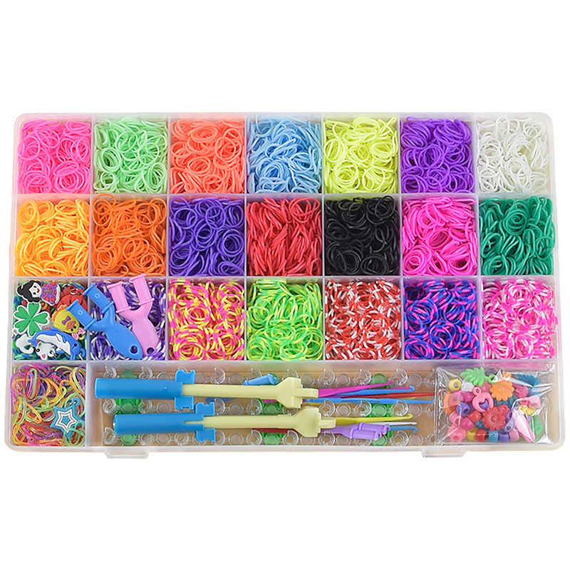 Loom Bands kit 6.800 st band - Gör egna armband & figurer