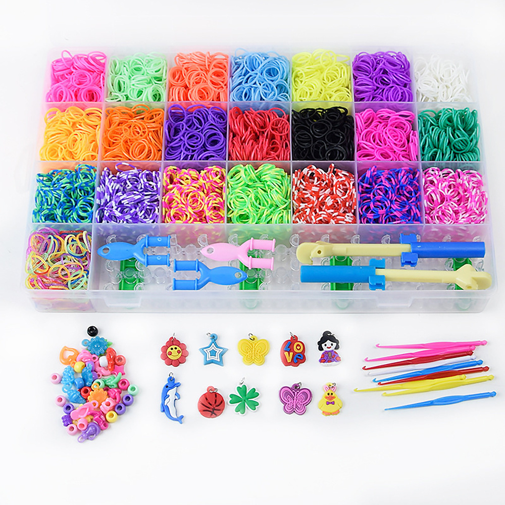 Loom Bands kit 6.800 st band - Gör egna armband & figurer