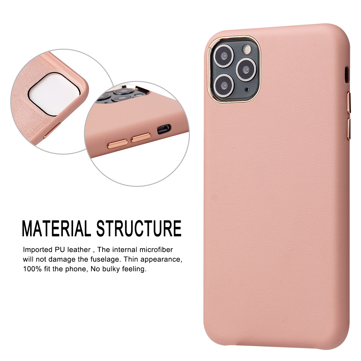 Luxury Slim läderskal till iPhone 7/8, rosa