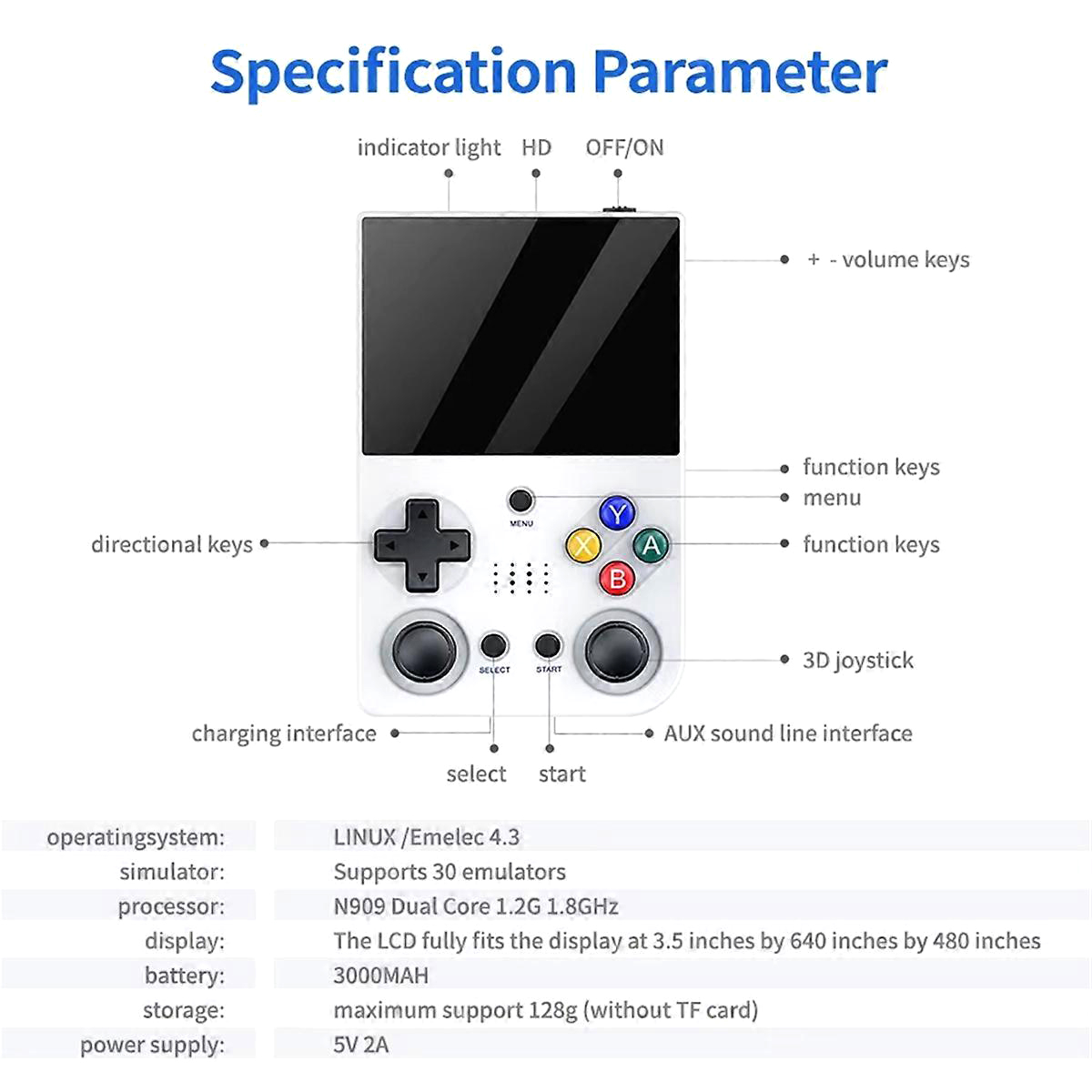 M21 PRO handhållen spelkonsol med 3.5" skärm