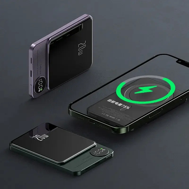 Magnetisk Powerbank med display, PD, 10.000mAh, 20W