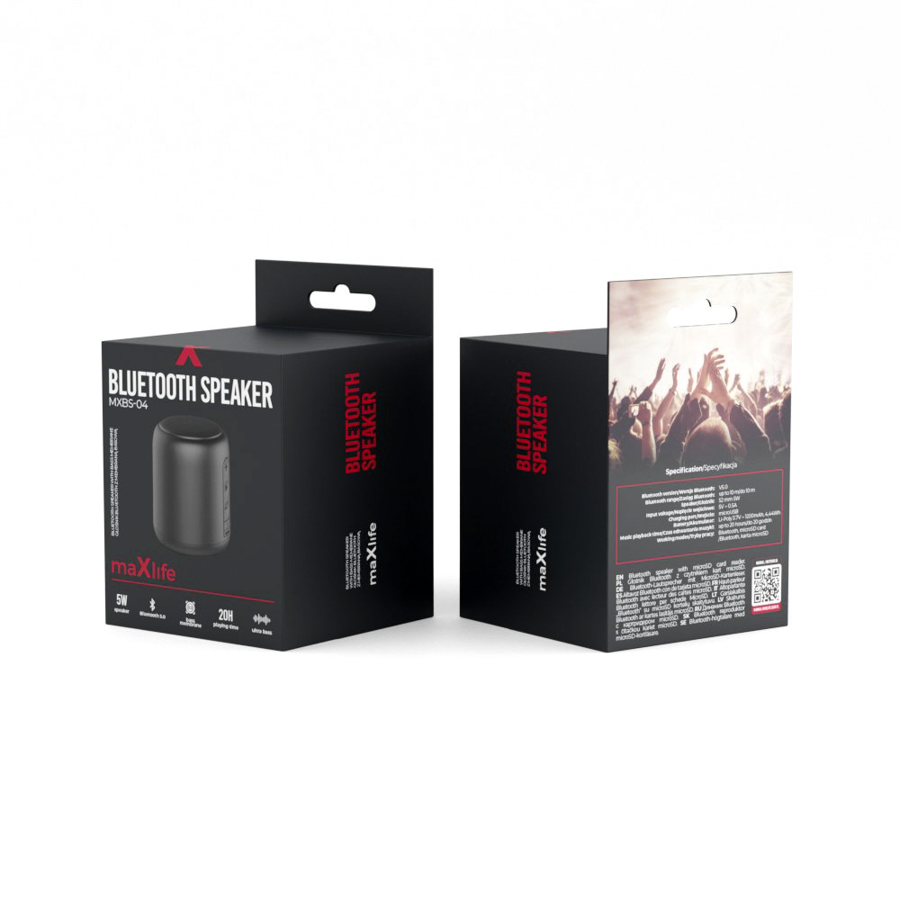 Maxlife Bluetooth speaker MXBS-04 5W with membarane black
