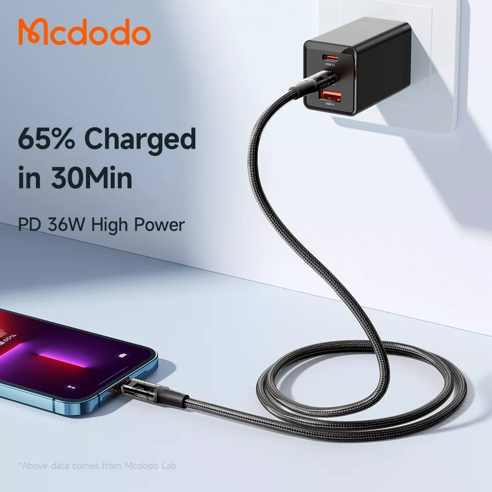 McDodo CA-1590 USB-C till Lightning-kabel, PD, 36W, 3A, 1.2m