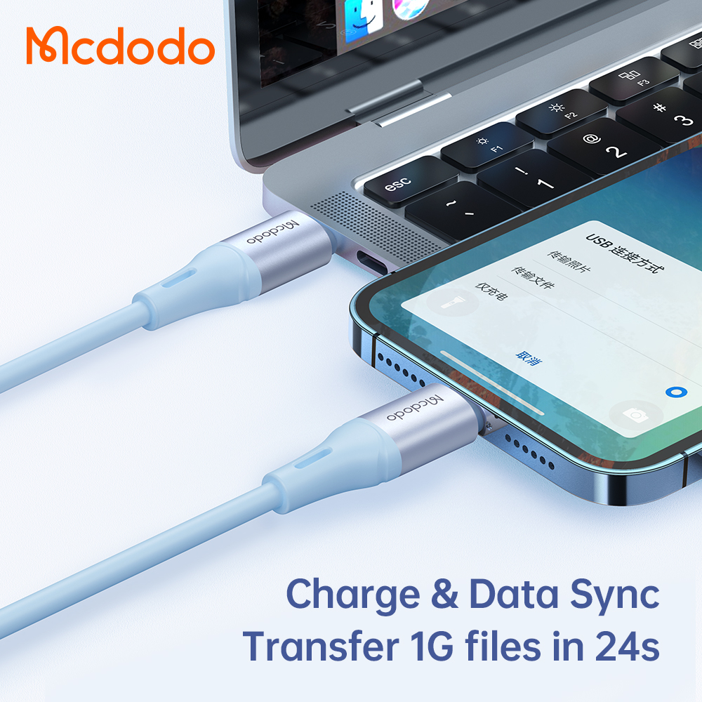 McDodo CA-1864 USB-C till Lightning-kabel, 36W, 3A, 1.2m, blå