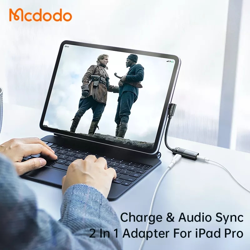 McDodo CA-1880 USB-C till USB-C+3.5mm-adapter, 120mm