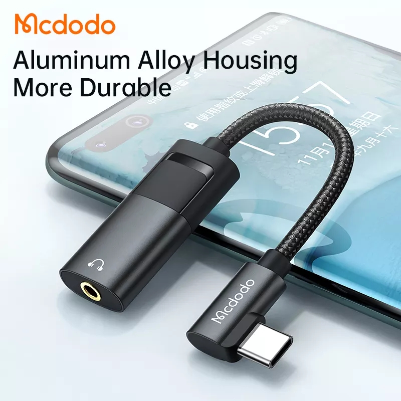 McDodo CA-1880 USB-C till USB-C+3.5mm-adapter, 120mm