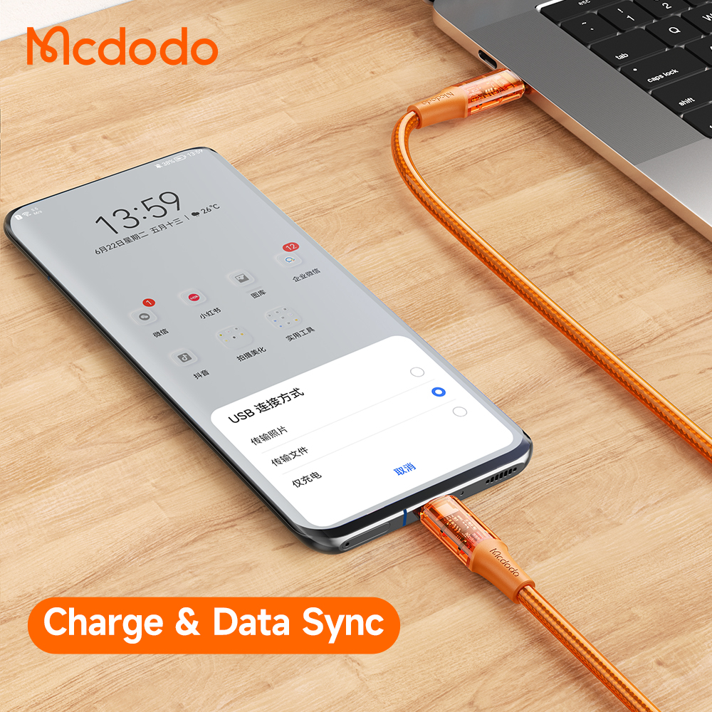 McDodo CA-2110 USB-C till USB-C kabel, PD, QC4.0, 100W, 5A, 1.2m