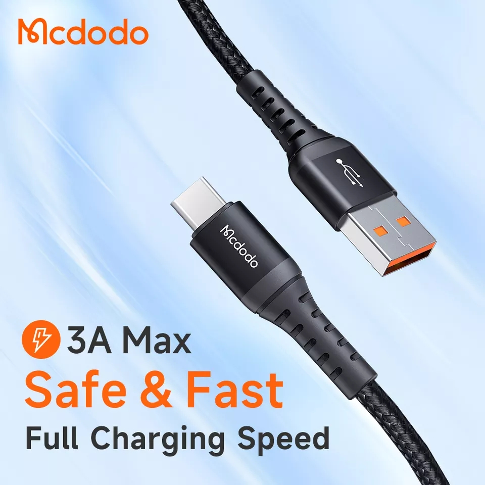 McDodo CA-227 USB-C-kabel, QC4.0, 3A, 0.2m, svart