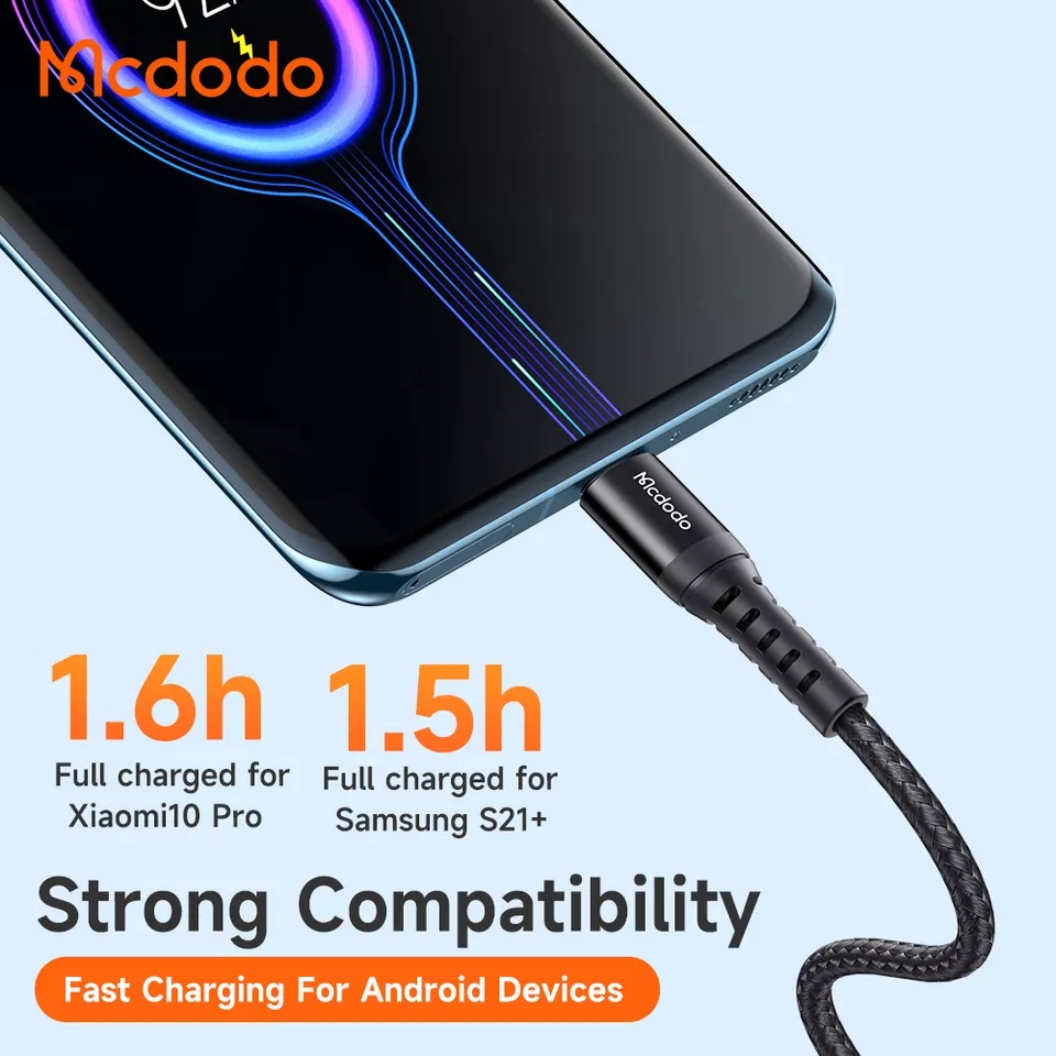 McDodo CA-227 USB-C-kabel, QC4.0, 3A, 0.2m, svart