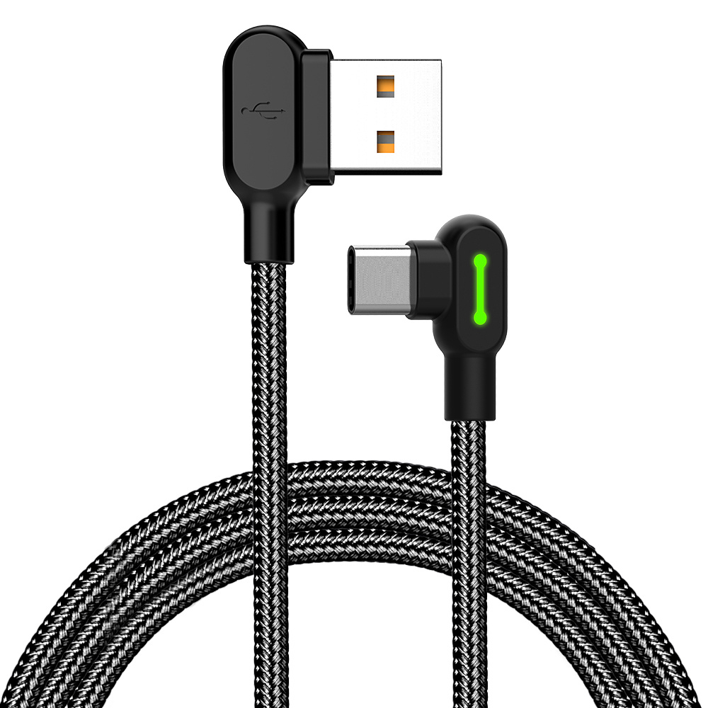 McDodo CA-5283 Vinklad USB-C-kabel, LED, 2A, 3m, demoex