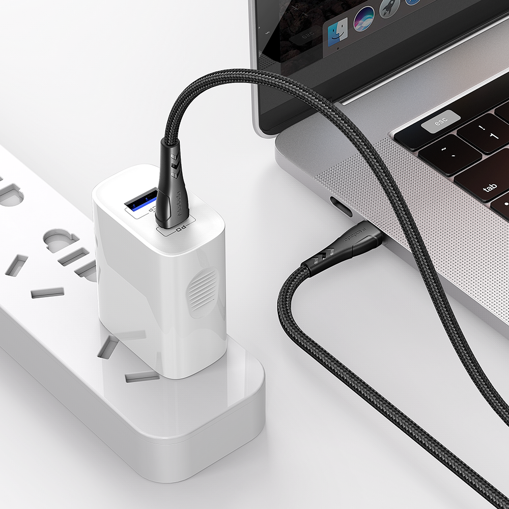 McDodo CA-764 USB-C till USB-C kabel, PD, 60W, 3A, 0.2m, svart