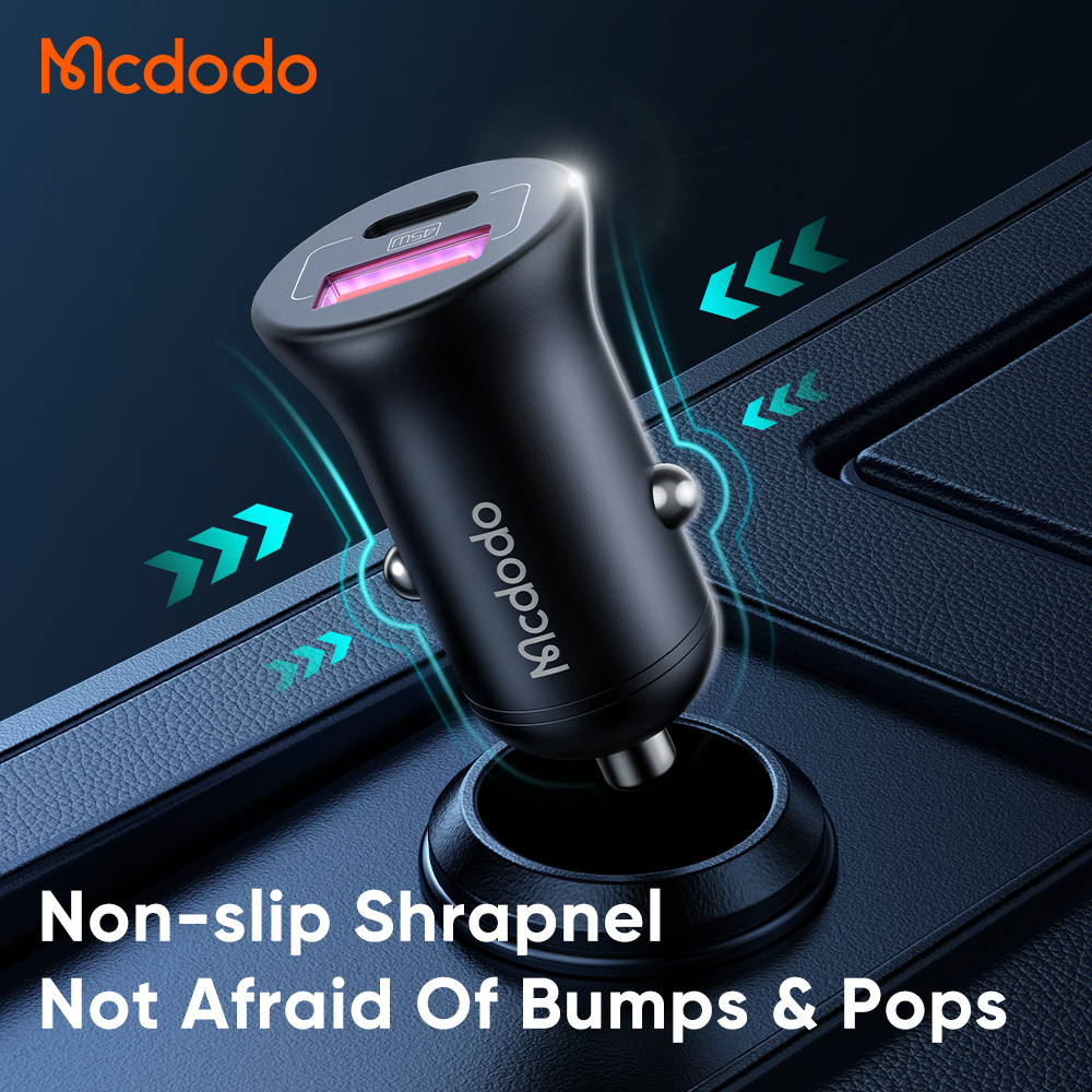 McDodo CC-268 USB+USB-C billaddare, PD, 45W, 5A, svart