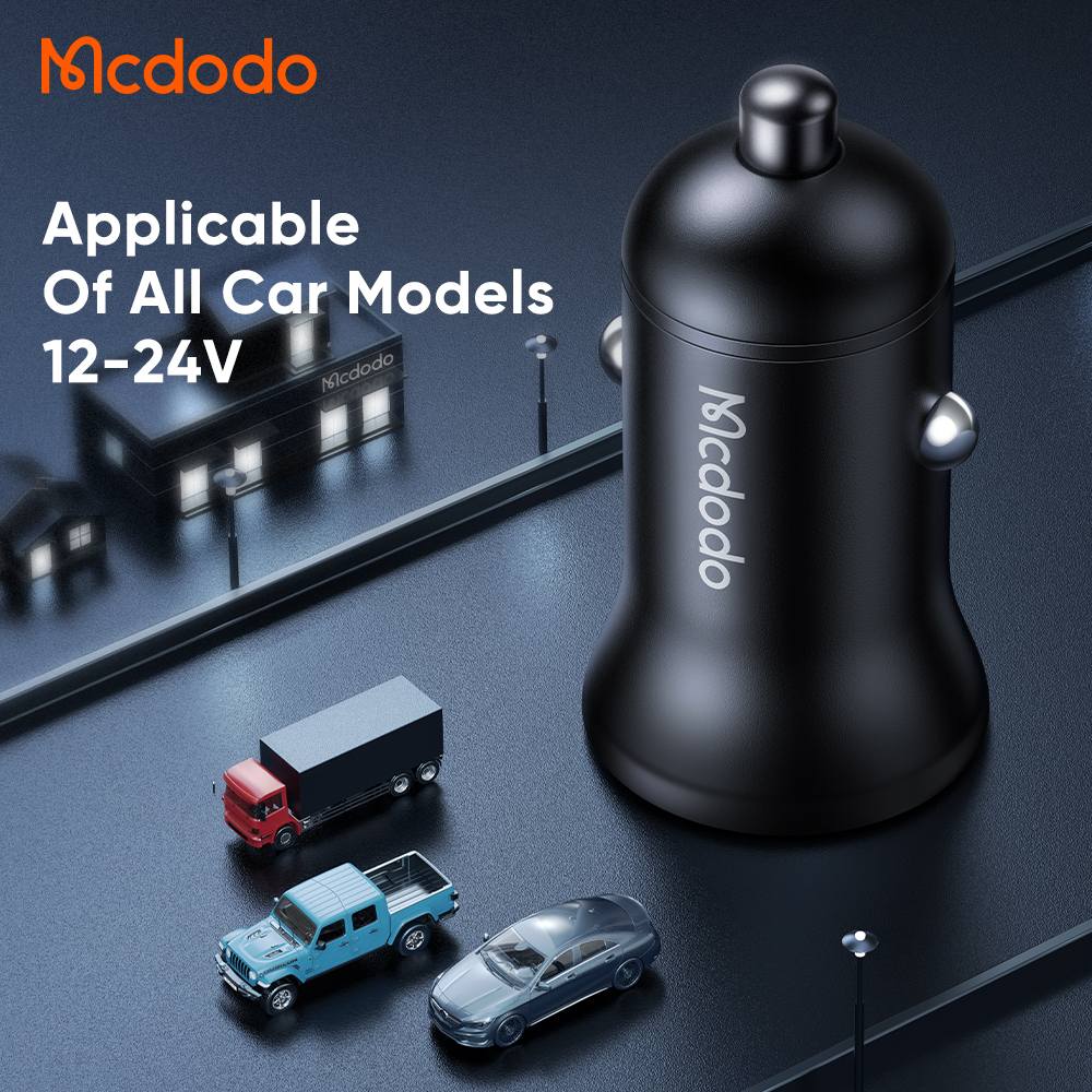 McDodo CC-268 USB+USB-C billaddare, PD, 45W, 5A, svart