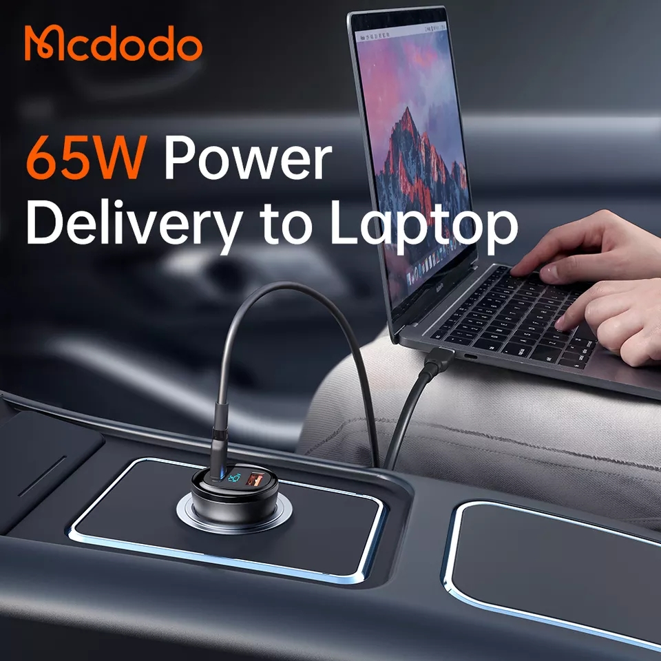 McDodo CC-5670 USB+USB-C Billaddare med LED-display, 95W, 5A
