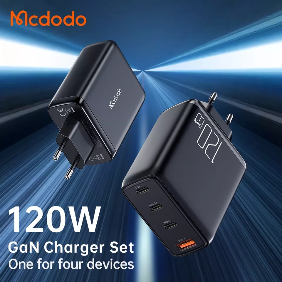 McDodo CH-0771 GaN-väggladdade med USB-C kabel, 120W