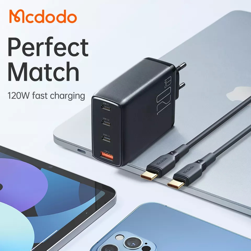 McDodo CH-0771 GaN-väggladdade med USB-C kabel, 120W