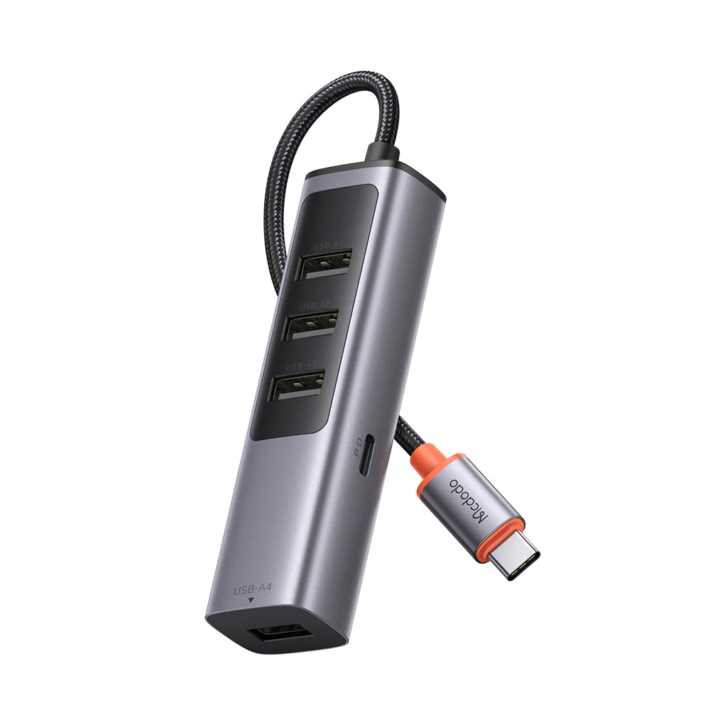 McDodo HU-112 USB-C hubb, 4xUSB3.0+USB-C, PD, 100W