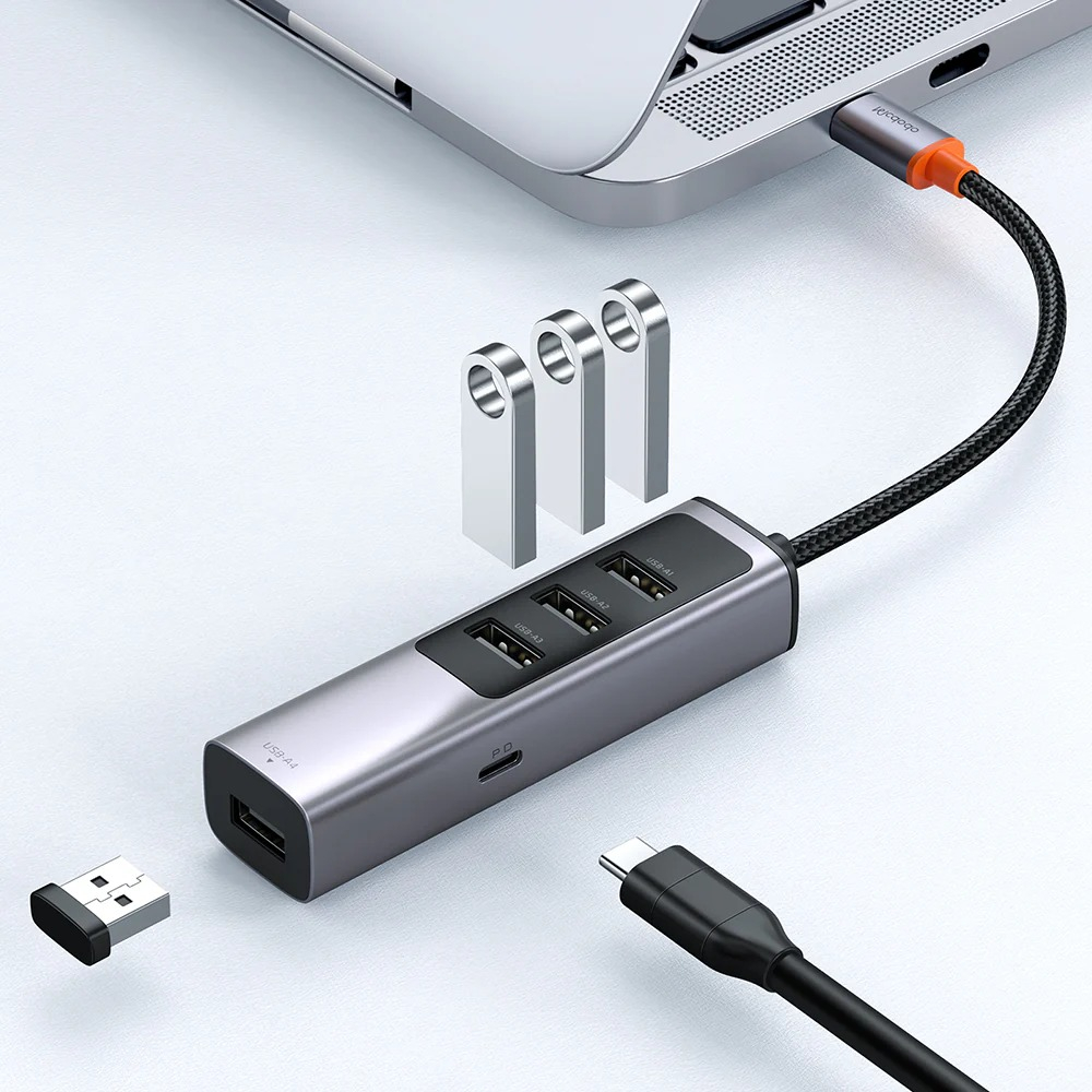 McDodo HU-112 USB-C hubb, 4xUSB3.0+USB-C, PD, 100W