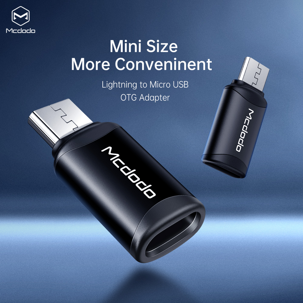 McDodo OT-7710 Lightning till MicroUSB-adapter, 3A, svart