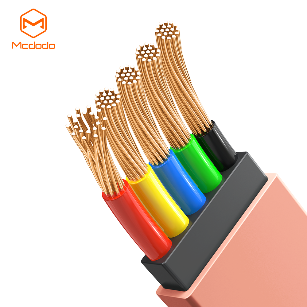 McDodo Upprullad 3-i-1 kabel, USB-C/Lightning/MicroUSB, orange