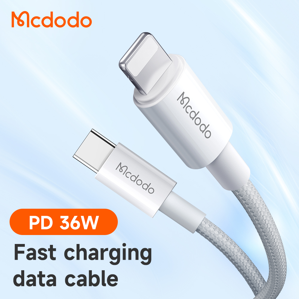 McDodo CA-276 USB-C till Lightning kabel, PD, 36W, 1.2m, vit