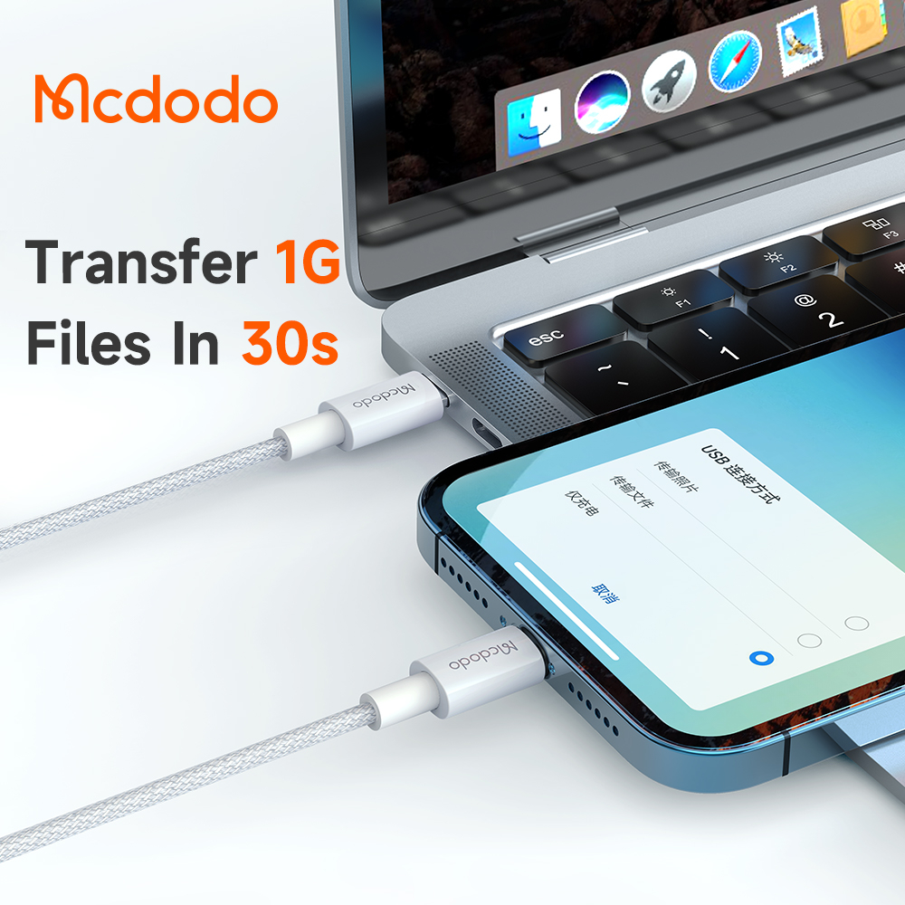McDodo CA-276 USB-C till Lightning kabel, PD, 36W, 1.2m, vit