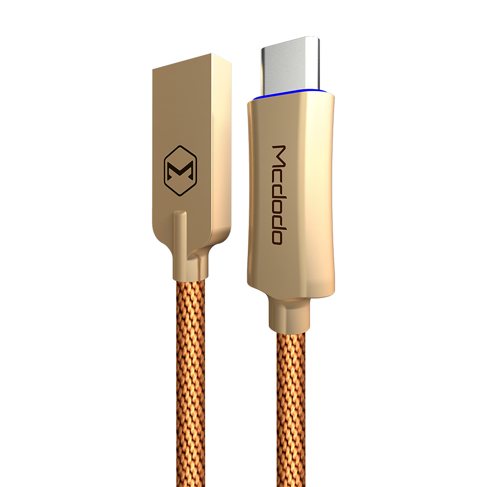 McDodo CA-2880 USB-C kabel, Auto Disconnect, 2.4A, 1m, guld