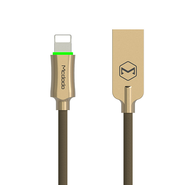 McDodo CA-390 Lightning-kabel med Auto Disconnect, LED, 1.2m, guld