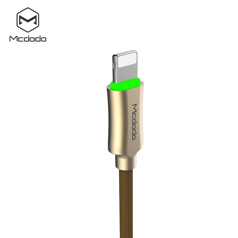 McDodo CA-3903 Lightning-kabel Auto Disconnect, LED, 1.8m, brun