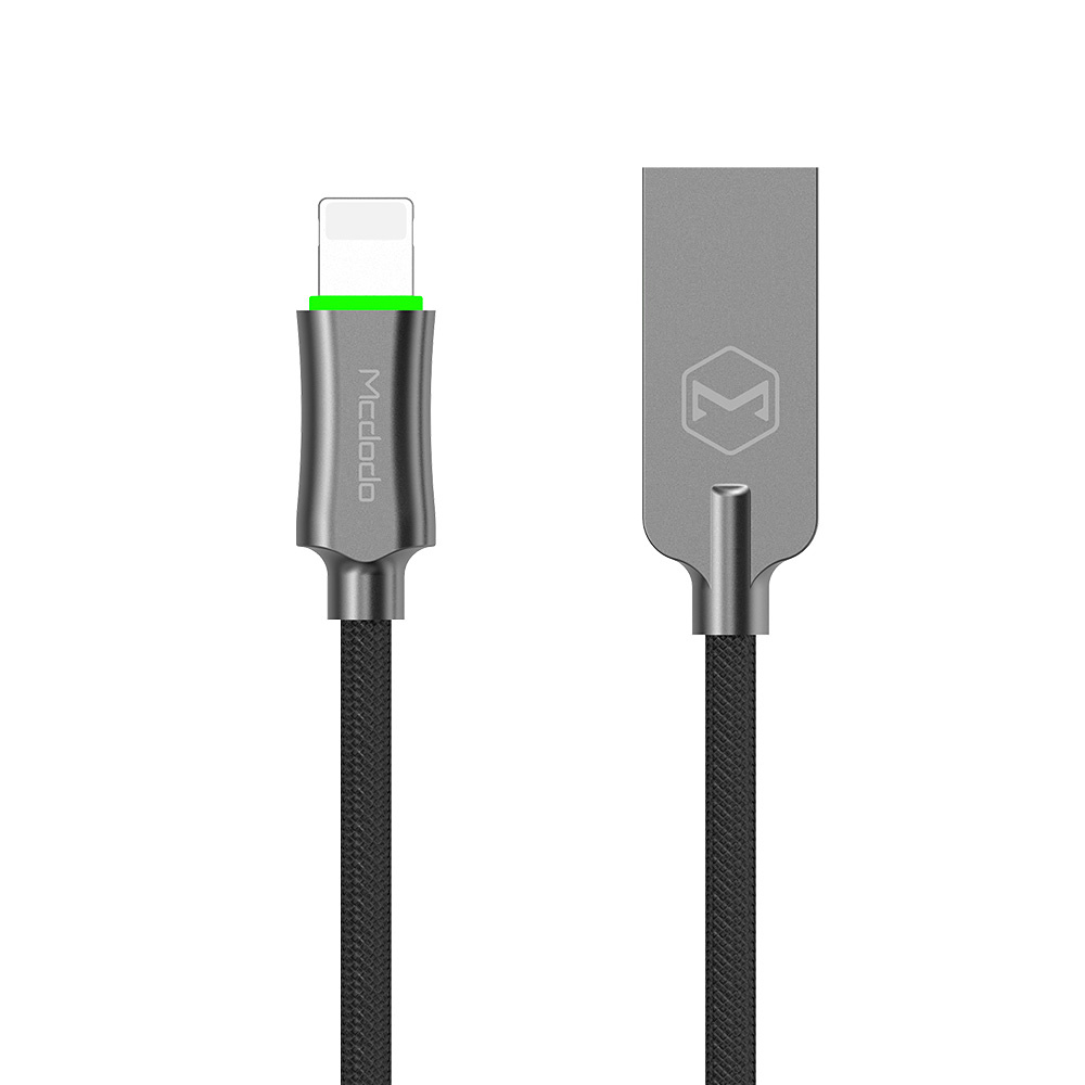 McDodo CA-3904 Lightning-kabel med Auto Disconnect, LED, 1.8m, svart