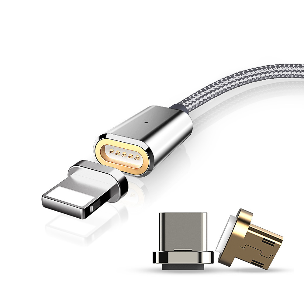 McDodo CA-4320 USB AM till Lightning, Micro och Type-C, 1.2m, silver
