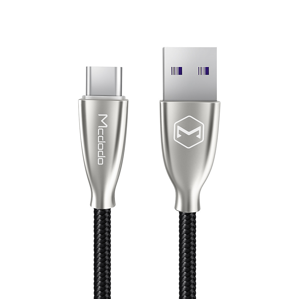 McDodo Excellence USB-C-kabel, LED, 5A, 1m, svart
