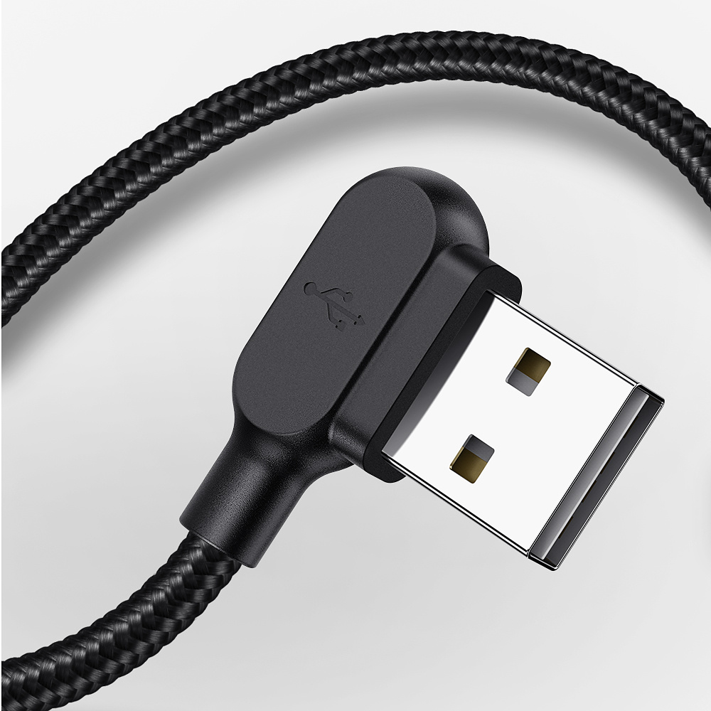 McDodo CA-5770 90° Micro-USB kabel med LED, 0.5m, svart