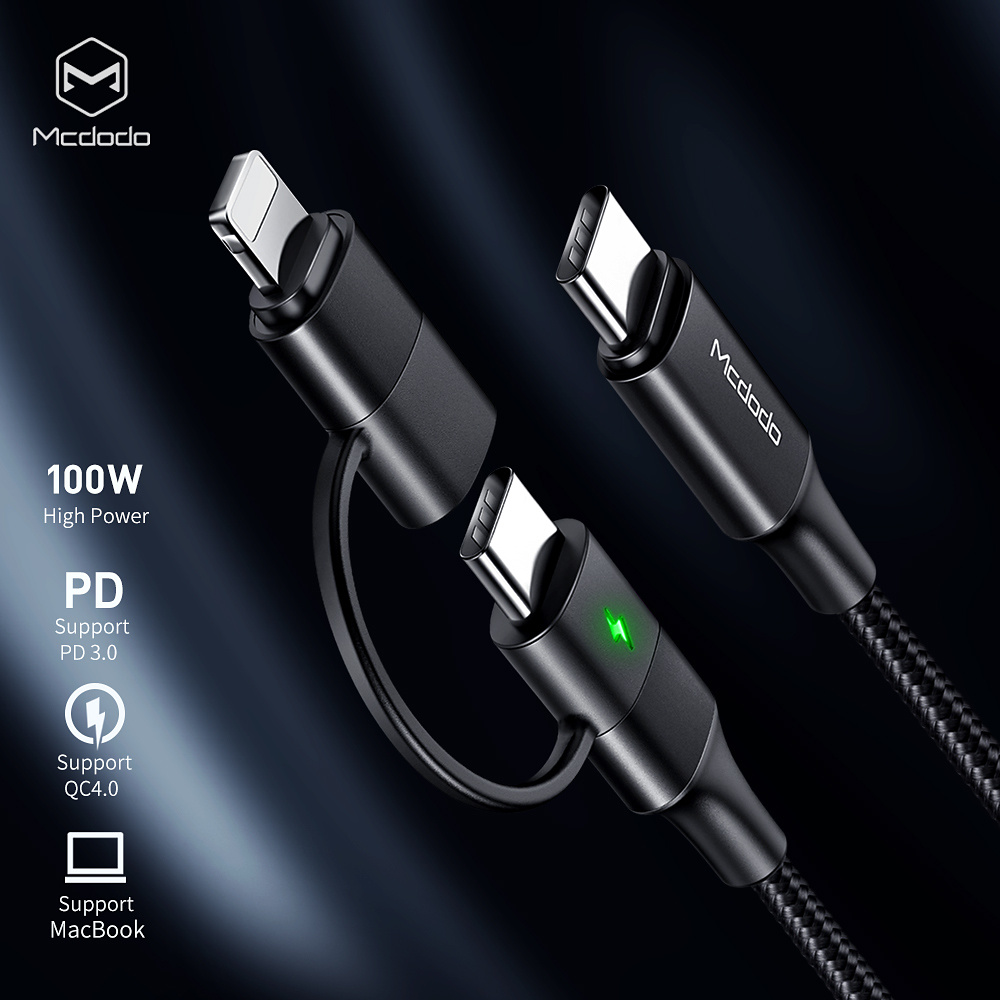 Mcdodo CA-7120 PD USB&#8209;C till Lightning kabel, PD QC, 1.2m, svart