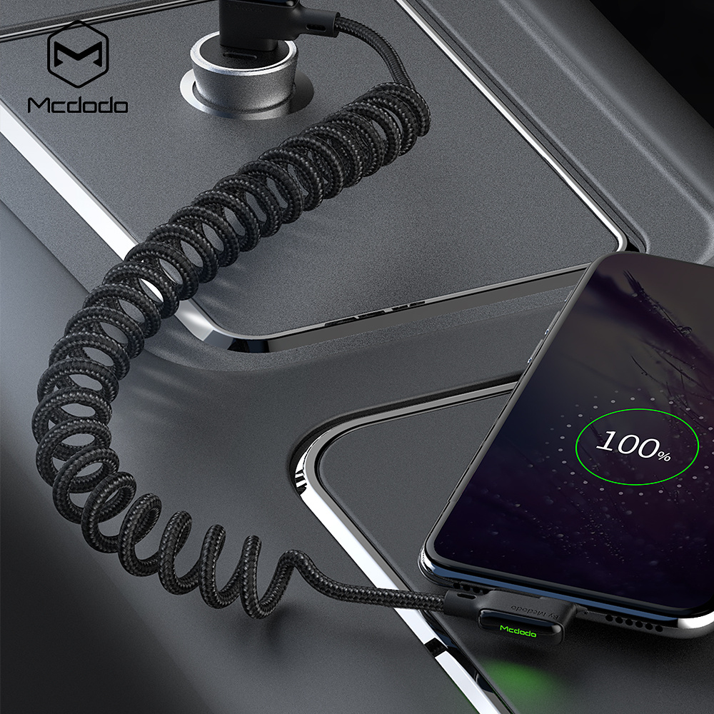 McDodo CA-7310 USB-C kabel med LED, QC 4.0, 1.8m, svart