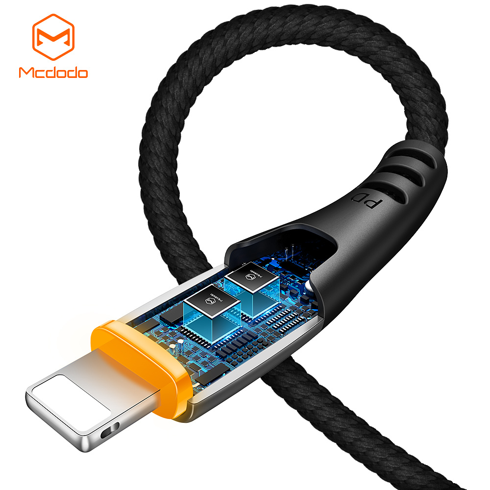 McDodo CA-7650 USB-C till Lightning kabel, LED, PD, 36W, 1.2m