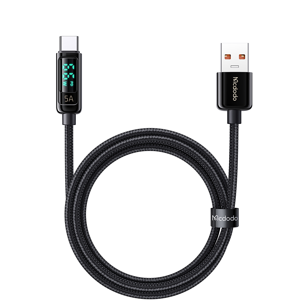 McDodo CA-869 USB-C kabel med LED-display, QC4.0, 5A, 1.2m