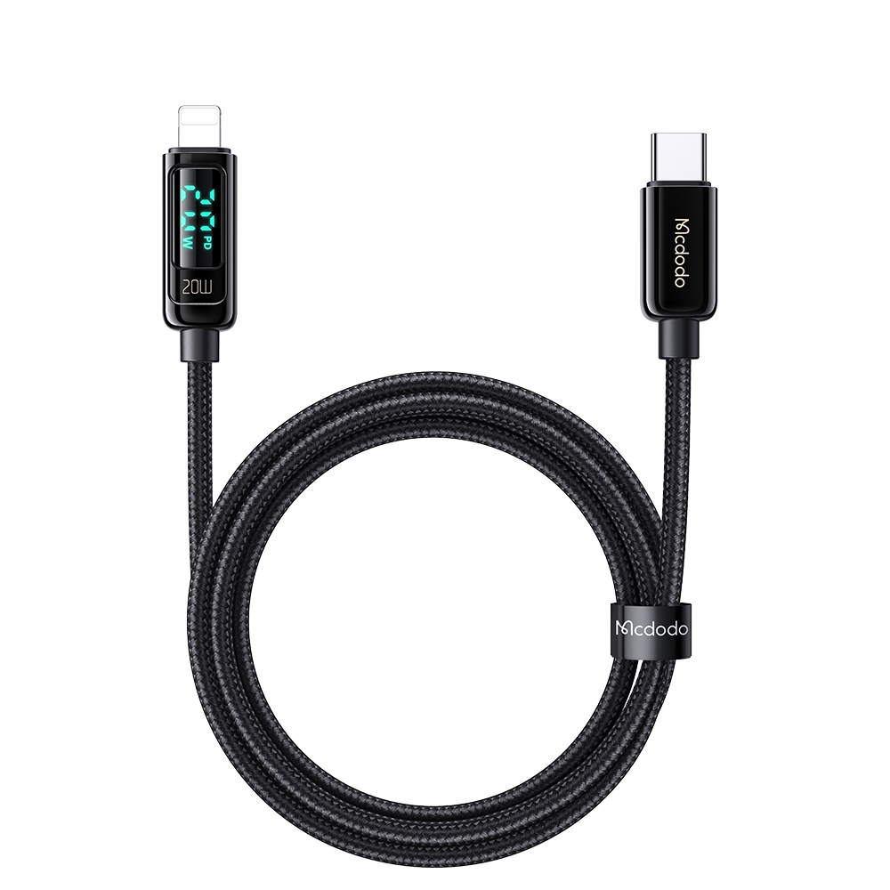 McDodo CA-881 USB-C-Lightning-kabel, LED-display, QC4.0,5A,1.2m