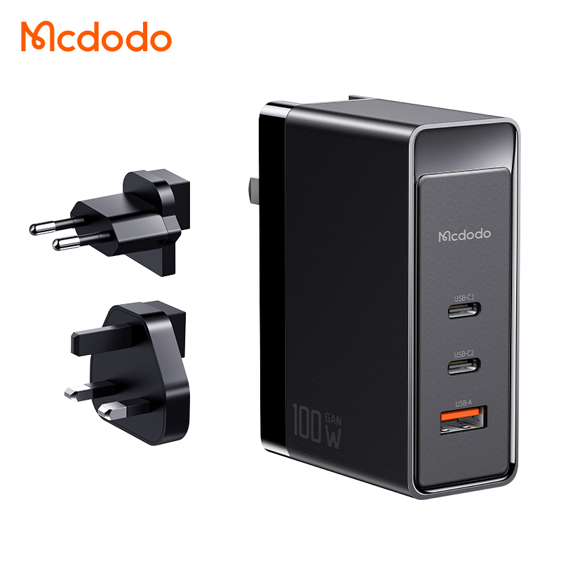 McDodo CH-8101 USB-C+USB GaN väggladdare 100W, EU, svart