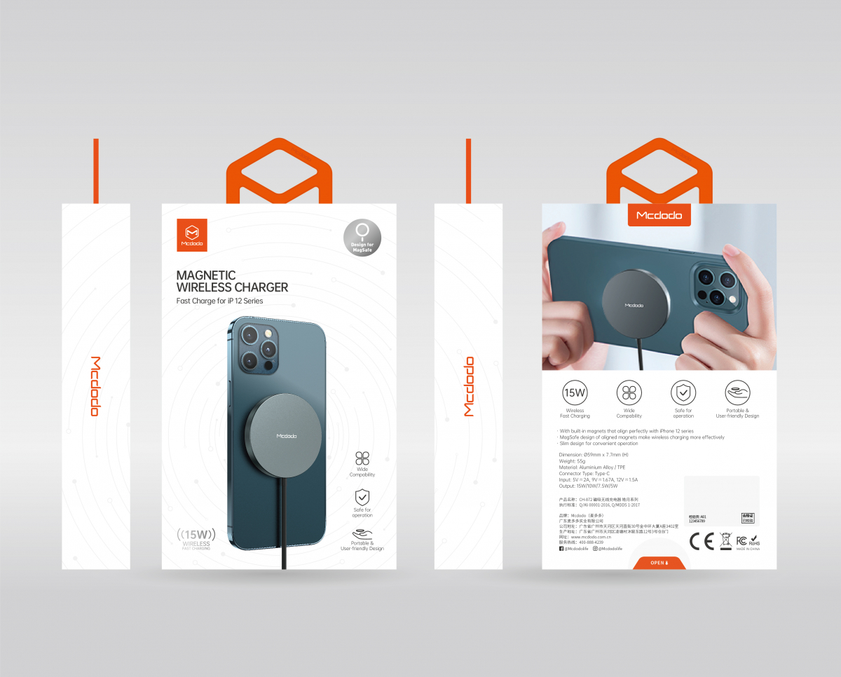 McDodo CH-872 trådlös laddare, 15W