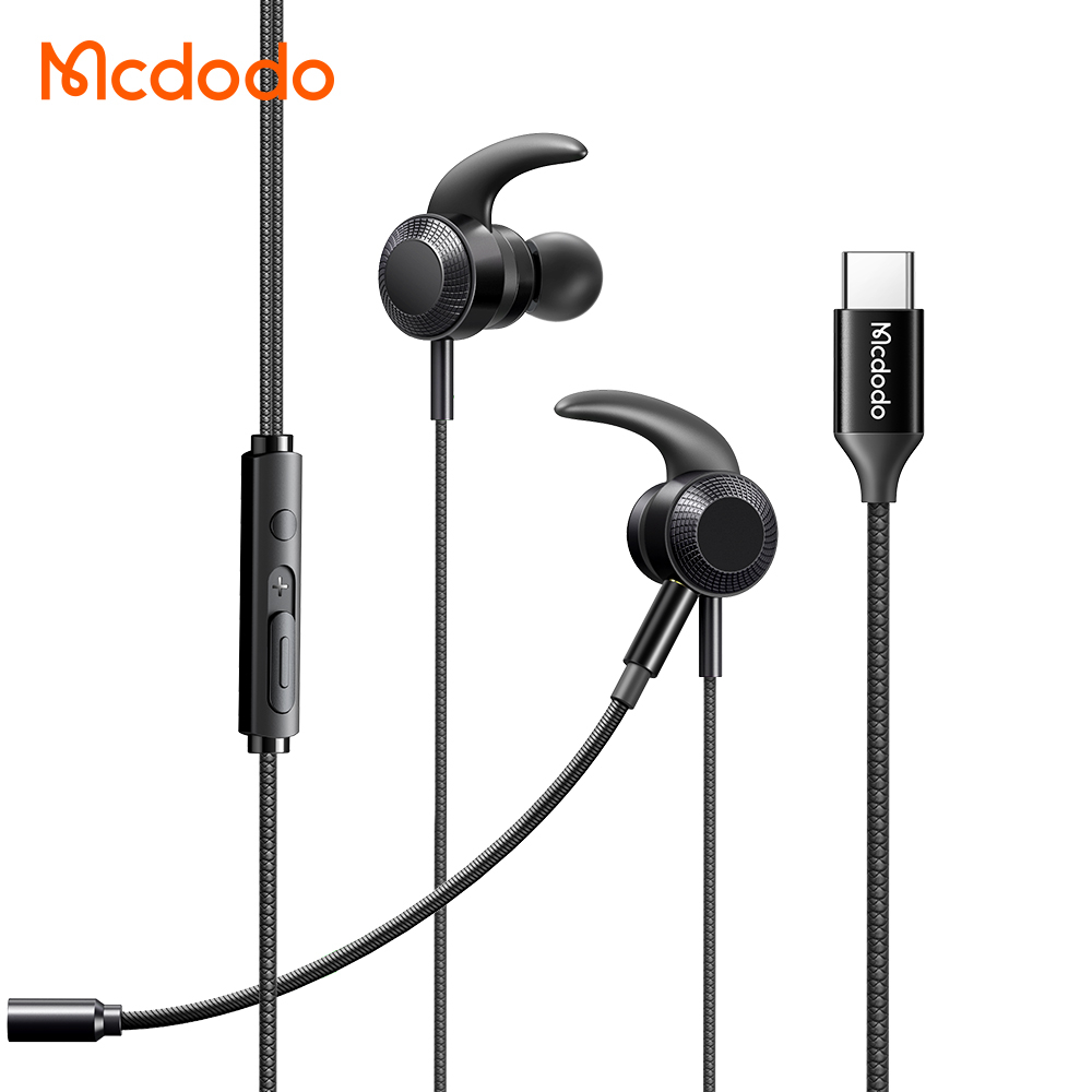 McDodo HP-1340 USB-C In Ear gaminghörlurar, 2 mikrofoner, 1.2m