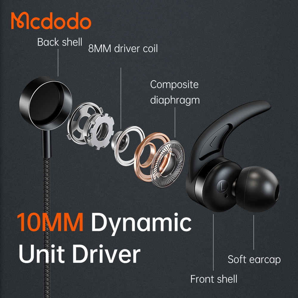 McDodo HP-1350 Lightning In Ear gaminghörlurar, 1.2m