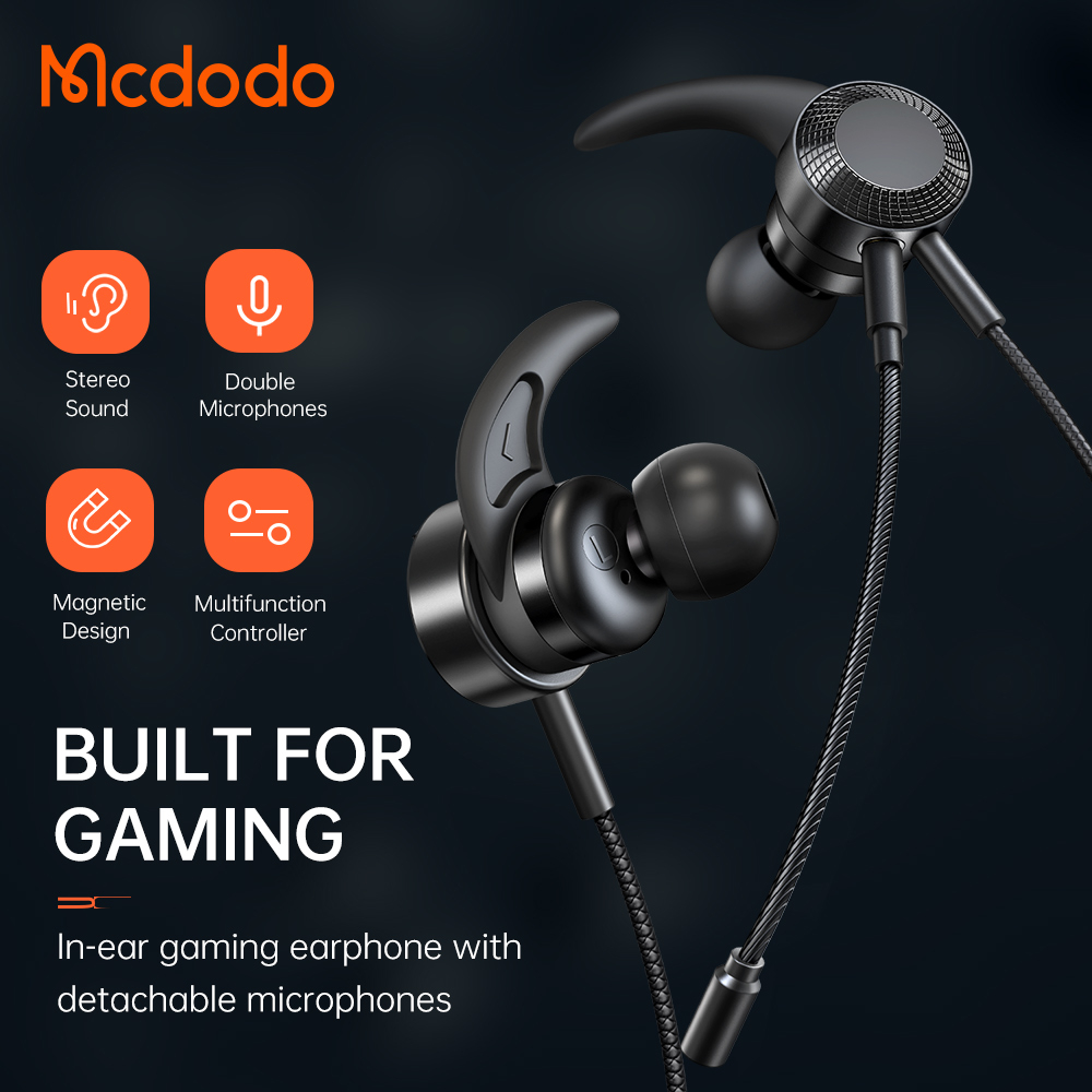 McDodo HP-1350 Lightning In Ear gaminghörlurar, 1.2m